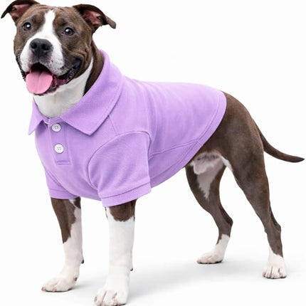 lovelonglong Basic Dog Polo Shirts Premium Cotton, Polo T-Shirts for Large Medium Small Dogs with a Two-Button Collar Blank Color Violet XL