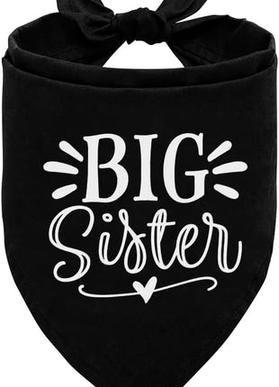 Big Sister Bandana for Dog, Pet Pregnancy Announcement, Black Dog Bandana, Big Sister Dogs Shirt, Pet Bandana for Small Medium Dogs (M)