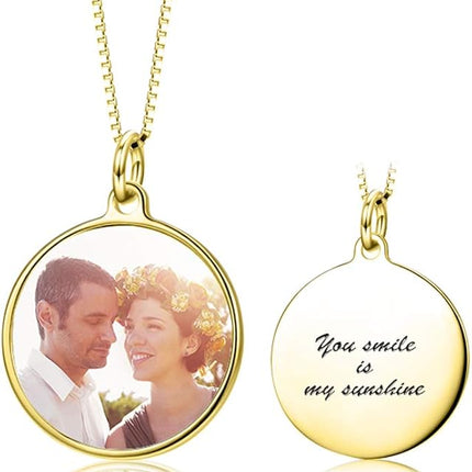 LONAGO Full Color Photo Picture Personalized Necklace Custom Etched Dog Tag Image Pendant with Message Name