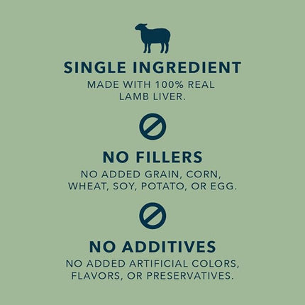 Amazon Brand - Wag Freeze-Dried Raw Single Ingredient Dog Treats, Lamb Liver, High Protein, Healthy Training Treats or Meal Topper for all Dogs, Grain-Free, 3.3oz