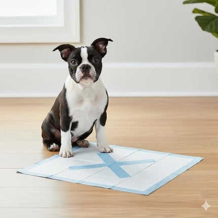 SPOT X Marks The Spot Extra Absorbent Puppy Pads with Adhesive Strips & Pheromones – Attracts Dogs to Center for Training & Potty, 22" x 22", 50-Pack