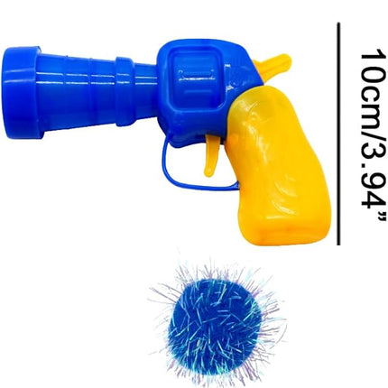 30 Pieces Sparkle Pom Pom Balls with Ball Bloster for Cat - Interactive Glitter Balls, Multicolor, Size of 1.2 inches, Best as Kitten Play Toys