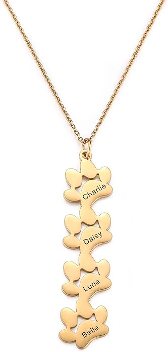 MeMeDIY Personalized Paw Print Necklace for Women Engraved Name Dog Paw Necklace Stainless Steel/925 Sterling Silver Paw Necklace Pet Memorial Necklace 1-4 Cat Paw Print Necklace