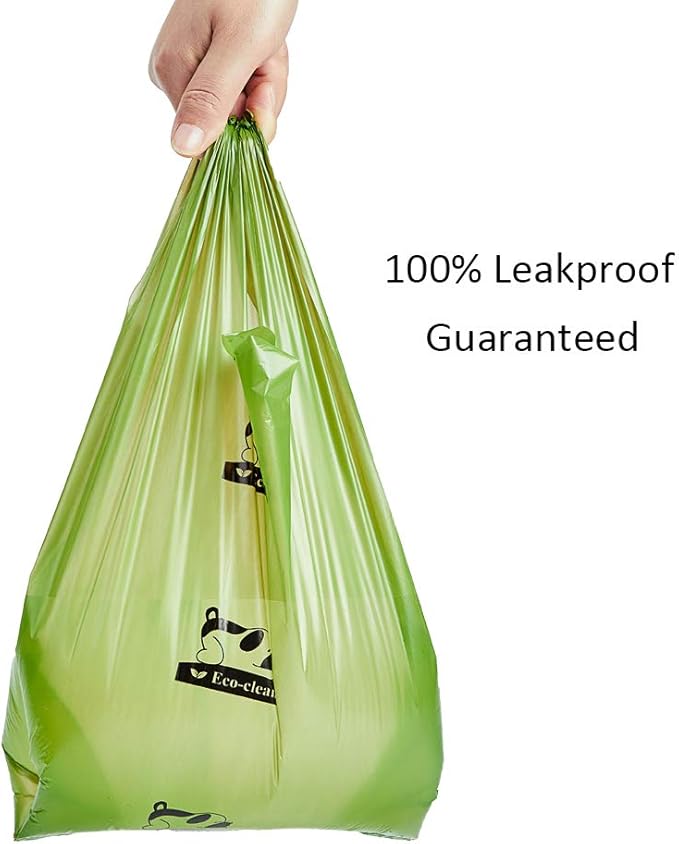 ECO-CLEAN Dog Poop Bags, 300-Count Dog Waste Bags with Easy-Tie Handles, Guaranteed Leak-Proof, Earth-Friendly, Unscented Oxo-biodegradable Pet Poop Bags (Not on Rolls)