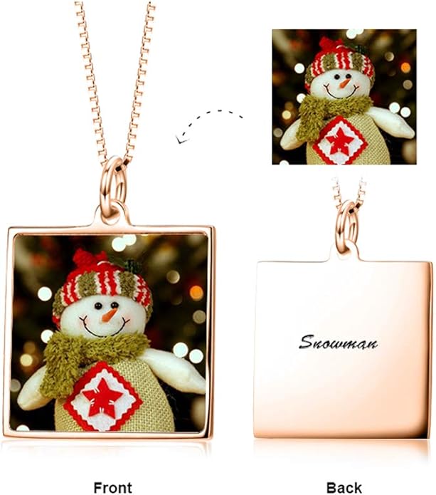 LONAGO Full Color Photo Picture Personalized Necklace Custom Etched Dog Tag Image Pendant with Message Name