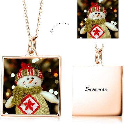 LONAGO Full Color Photo Picture Personalized Necklace Custom Etched Dog Tag Image Pendant with Message Name