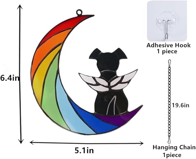 Dog Memorial Gifts, Death Sympathy Gift for Loss of Dogs, Rainbow Bridge Pet Passing Away Pet Memorial Sun Catcher Gifts