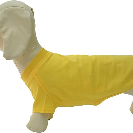 Lovelonglong 2019 Pet Clothing Dog Costumes Dachshund Clothes Blank T-Shirt Tee Shirts for Dachshund Dogs,Corgi 100% Cotton Yellow D-XL