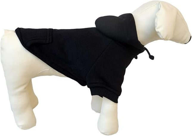 Lovelonglong Blank Basic Hoodie Sweatshirt for Dogs 100% Cotton Fits Small Medium Dachshund Large Dog Black S