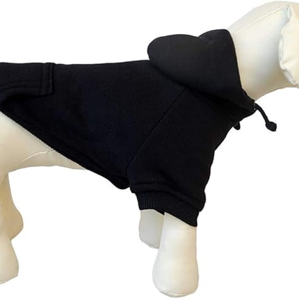 Lovelonglong Blank Basic Hoodie Sweatshirt for Dogs 100% Cotton Fits Small Medium Dachshund Large Dog Black M