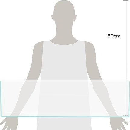 LANDEN 90L 10.8 Gal Rimless Low Iron Aquarium Long Fish Tank, Bookshelf Aquarium, W35.4×D7.87×H9.84 in(90x20x25cm) 6mm Thickness with Black Nano Foam Leveling mat Included