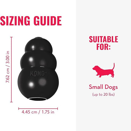 KONG Extreme Dog Toy - Fetch & Chew Toy - Treat-Filling Capabilities & Erratic Bounce for Extended Play Time Most Durable Natural Rubber Material - for Power Chewers - for Small Dogs