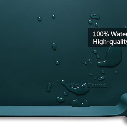 Hoki Found Large Silicone Pet Food Mats - Non Slip Dog Cat Bowl Placemats - Waterproof Dog Cat Food Mats - Dark Cedar