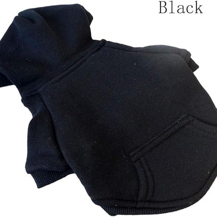 Lovelonglong Blank Basic Hoodie Sweatshirt for Dogs 100% Cotton Fits Small Medium Dachshund Large Dog Black D-M