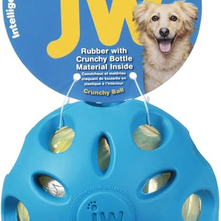 JW Pet Crackle Heads Crackle Ball Crunchy Noise Chew Fetch Toy for Dogs, Assorted Colors, Large 4' Diameter