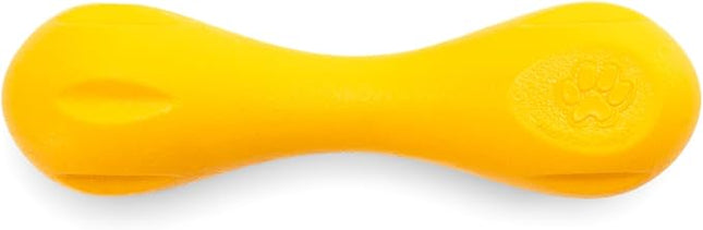 WEST PAW Hurley Dog Bone Chew Toy for Tough Chewers- Safe and Durable Fetch and Chew Toy for Dogs- Dishwasher Safe, Lightweight, Floatable, Made in USA - for Small Dogs - Sunflower Yellow, XS