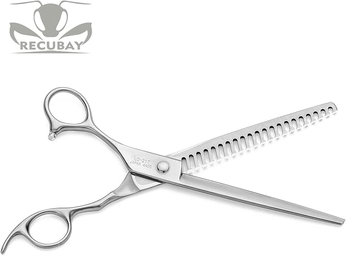 Left Handed Matte Deluxe Dog Grooming Scissors Great Grooming Shears for All Breeds,Design For Professional Groomer. (21T Blender Lefty)