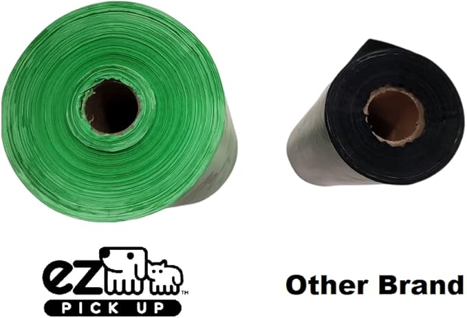 1000 Pet Waste Disposal Dog Poop Bags, EZ Pickup Bags Green (single roll, not on small rolls)