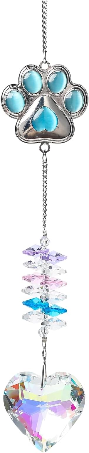 Pet Memorial Suncatcher,Dog Memorial Gifts for Loss of Dog,Cats Remembrance,Pet Loss Sympathy Gift,Bereavement Gifts(Blue)