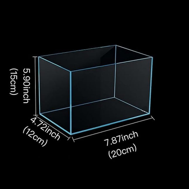 Small Nano Rimless Tank, Clear Glass Fish Tank, 1.1 Gallon, 7.8x5.5x5.9inch/20x14x15cm, Betta Fish Tank