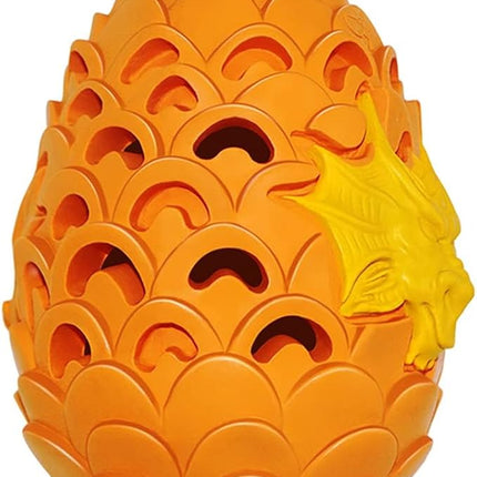 Dragon Egg Dog Chew Toys for Aggressive Chewers - Toughest Indestructible Dog Toys for Aggressive Heavy Chewers Lifetime Replacement, Tough Toys for Medium Large Dogs (Orange)