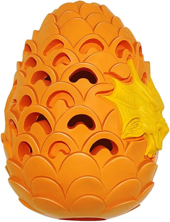 Dragon Egg Dog Chew Toys for Aggressive Chewers - Toughest Indestructible Dog Toys for Aggressive Heavy Chewers Lifetime Replacement, Tough Toys for Medium Large Dogs (Orange)