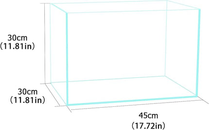 Fzone 10 Gal Rimless Low Iron Fish Tank Nova Clear Ultra-White 45° Mitered Edges Translucent Glass Anata Series Aquarium w/Black Foam Leveling Mat(S45-W30)