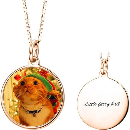 LONAGO Full Color Photo Picture Personalized Necklace Custom Etched Dog Tag Image Pendant with Message Name