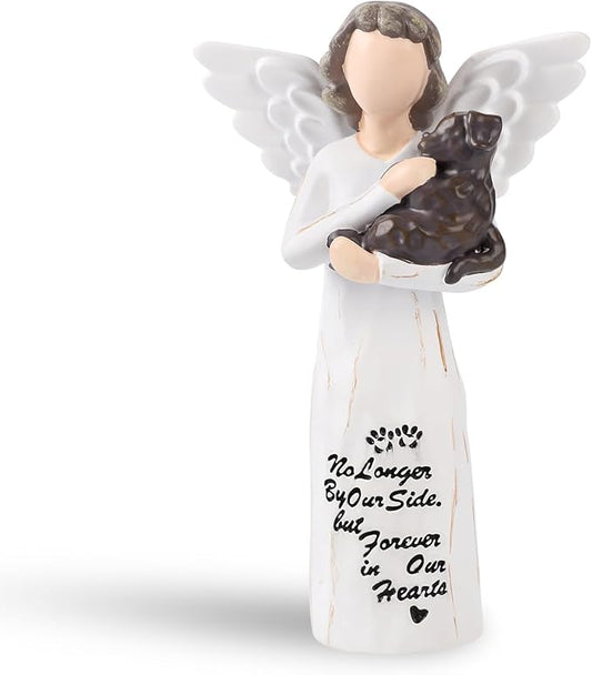 Loss of Dog Sympathy Gift, Dog Memorial Gifts, Angel Figurine, Remembrance Keepsake, Pet Sympathy (Brown-S Size)
