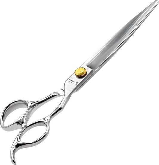 Dog Grooming Scissors, 7.5" Straight Shears, Premium Stainless Steel, Safety Rounded Tip & Offset Handles for Precision Trimming Dogs, Cats, Pet at Home