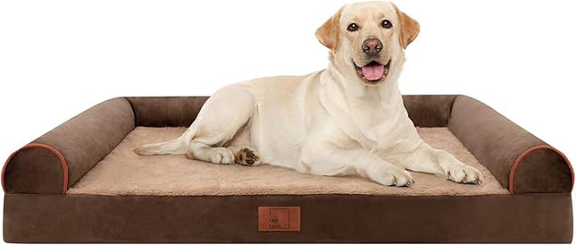 XL Orthopedic Dog Bed for Large Dogs, Waterproof Egg Crate Foam Dog Beds with Removable Washable Cover, XLarge Pet Bed Soft Sofa Couch with Non-Slip Bottom