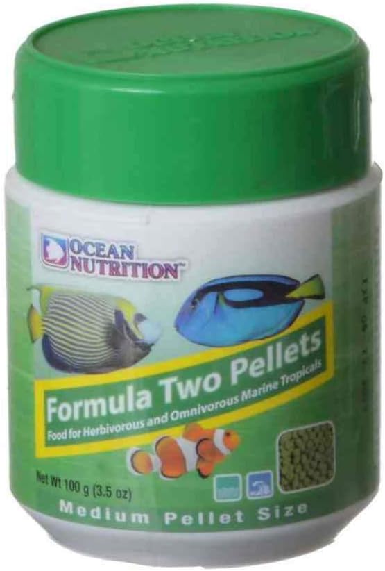Ocean Nutrition Formula Two Pellets - Fish Food for Herbivorous & Omnivorous Marine Tropical Fish, High Protein(40%) - 3.5 oz (100 g) Medium Pellets