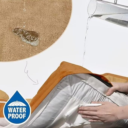 Comfort Expression Orthopedic Dog Bed for Large Dogs 36x27 Inch, Waterproof Supportive Egg Crate Foam Large Pet Bed with Removable Bolsters, Dog Couch with Washable Cover & Non-Slip Bottom, Orange