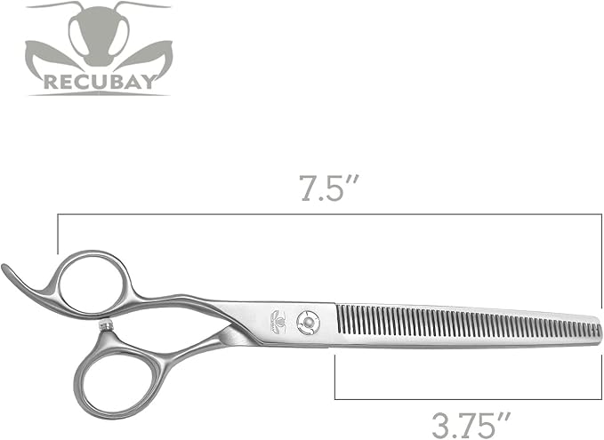 Left Handed Matte Deluxe Dog Grooming Scissors Great Grooming Shears for All Breeds,Design For Professional Groomer. (54T Thinner Lefty)