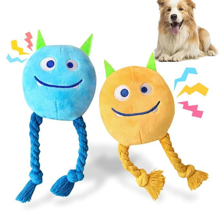 Dog Toys for Small Dogs - 2 Pack Squeaky Rope Plush Dog Toys for Small and Medium Breed, Puppy Toys to Keep Them Busy