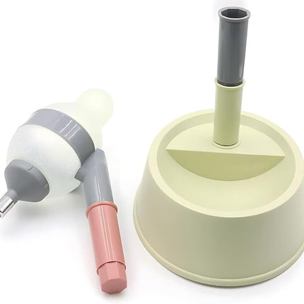 NACOCO Pet Standing Water Dispenser Cat Dog Standing Bowl with Detachable Pole Automatically Feeding Water Height Adjustable(Green-Grey)