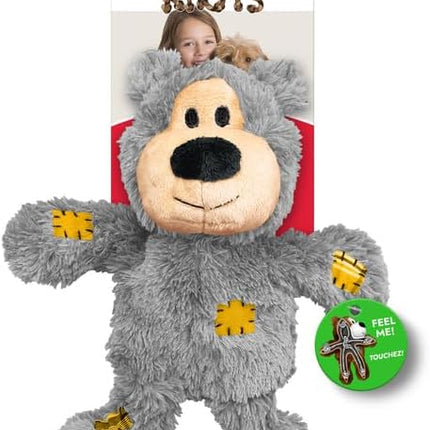 KONG Wild Knots Bears - Durable Dog Toys with Internal Knotted Ropes and Minimal Stuffing for Less Mess (Assorted Colors) (Small/Medium (2 Pack))