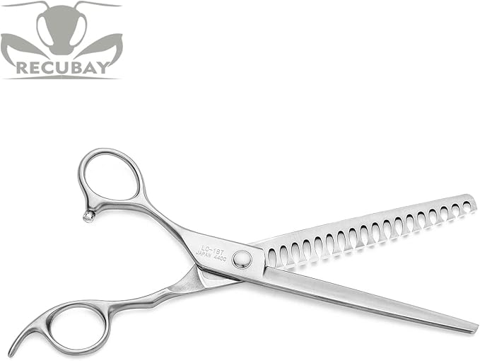 Left Handed Matte Deluxe Dog Grooming Scissors Great Grooming Shears for All Breeds,Design For Professional Groomer. (18T Blender Lefty)