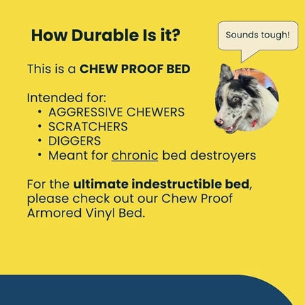 K9 Ballistics Chew Proof Elevated Outdoor Cooling Cot Bed for Medium Dogs - Virtually Indestructible, Preassembled, Withstands Aggressive Chewers - M, Blue Quartz Ripstop