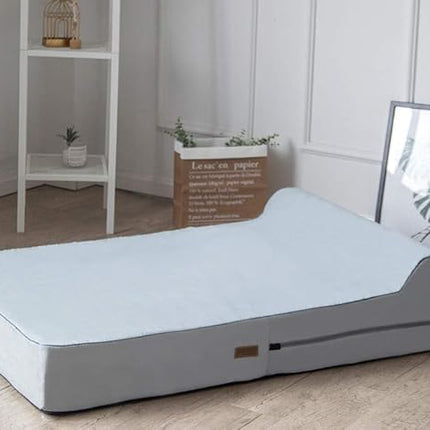 KOPEKS Orthopedic Memory Foam Dog Bed 7" Inch Thick Extra Large Dog Bed With Pillow Grey 50"x34"x10" Includes Waterproof Liner and Durable Removable Cover With Smart Design