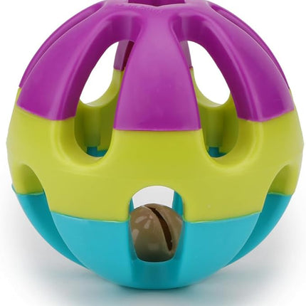 Hypeety Pet Parrot Toy Plastic Colorful Birds Ball with 1 Bell for Budgie African Grey Cockatoo Cockatiel Sun Conures 1 Ball