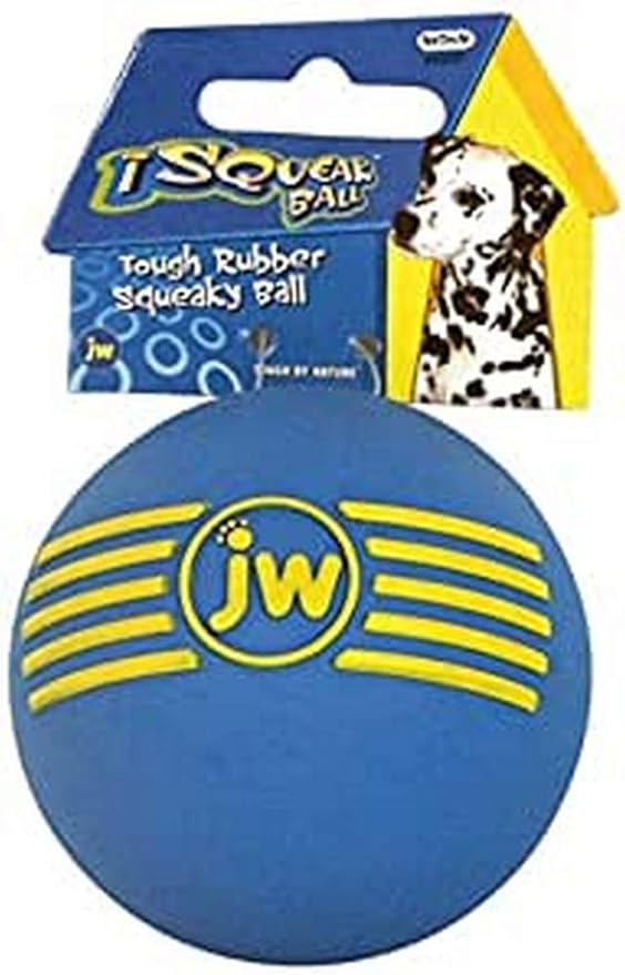 JW iSqueak Durable Rubber Ball, Dog Chew Toy with Squeaker - Medium - 7 cm