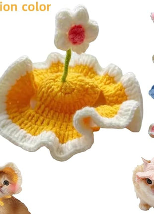 Cat Part Hat with Ear Holes and Adjustable tie, Soft Polyester, Washable| Cute Flower Party Hat for Cats 4–16 lbs, Holiday & Photo Outfit