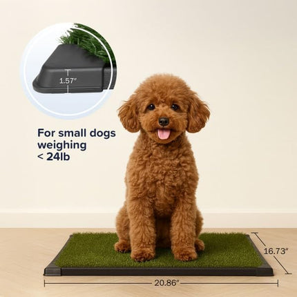 Artificial Grass Puppy Pee Pad for Dogs and Small Pets - 16x20 Reusable 4-Layer Turf Pads for Dogs with Tray - Indoor and Outdoor Fake Grass Potty Pet Supplies by PETMAKER