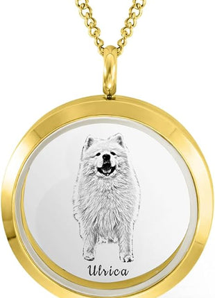 callie Personalized Pet Fur Memorial Necklace - Custom Name, Dog Cat Hair Ashes Storage Glass Necklace, Birthday Memory Jewelry Gifts for Women Pet Lovers