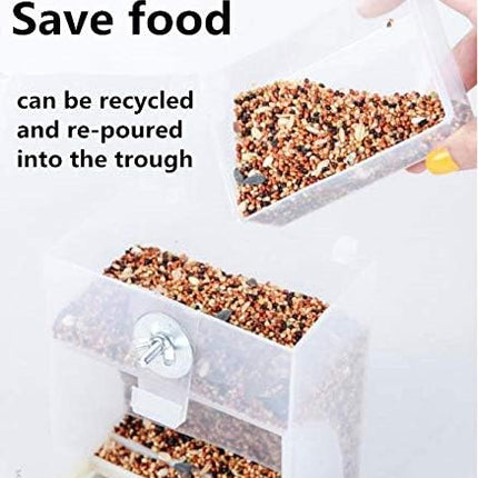 Parrot Automatic Feeder,No-Mess Bird Feeder,Cage Accessories for Budgerigar Canary Cockatiel Finch Parakeet Seed Food Container by Old Tjikko (Screw-Fixed Bird Feeders)