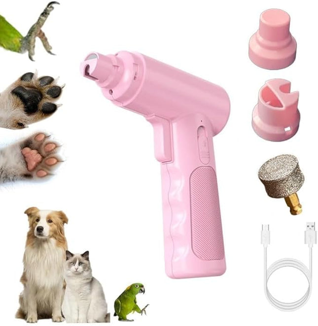Super Silent Low Vibration Nail Grinder for Dogs and Cats-Equipped with 2 LED Lights for Easy and Quick Operation-USB Charging, Wireless Design -3 Speed Adjustment-Ideal for All Body Types