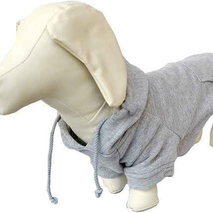 Lovelonglong Blank Basic Hoodie Sweatshirt for Dogs 100% Cotton Fits Small Medium Dachshund Large Dog Gray D-M