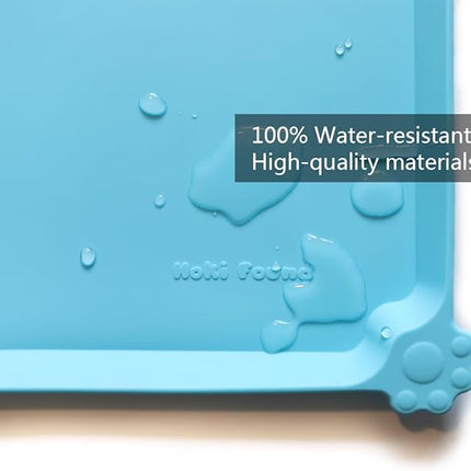 Hoki Found - Waterproof Pet Feeding Mats with High Lips, Multiple Size and Colors -A