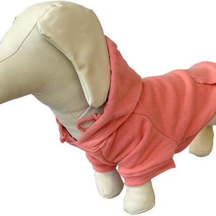Lovelonglong Blank Basic Hoodie Sweatshirt for Dogs 100% Cotton Fits Small Medium Dachshund Large Dog Lotus-Pink D-L
